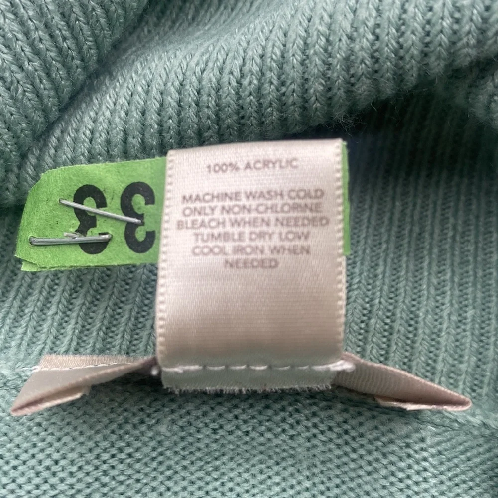 LOFT Mint Green Turtle‎ Neck Sweater 3/4 Sleeve Size MP